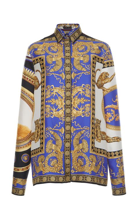 versace print shirt women's|versace long sleeve t shirts.